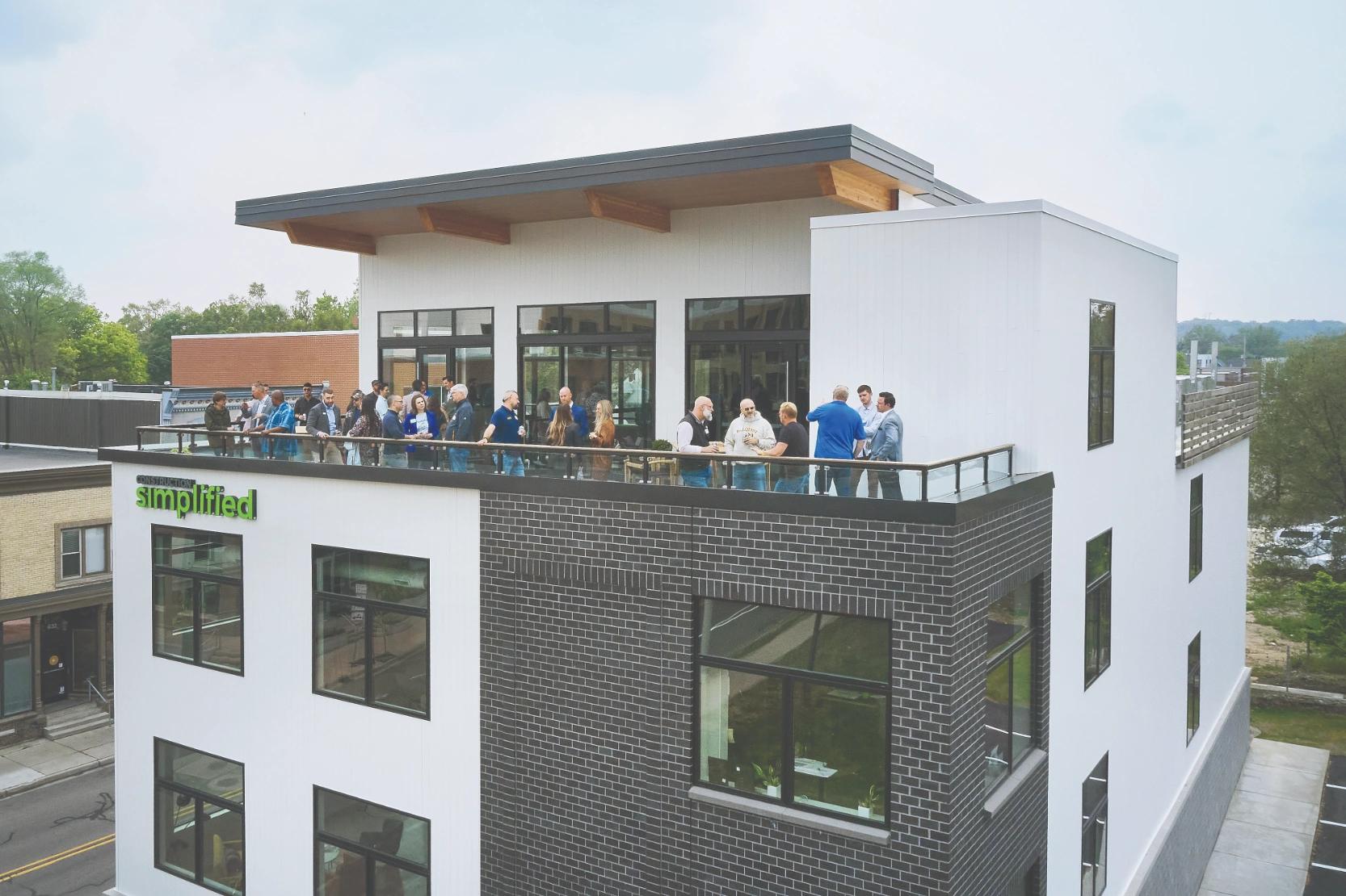 Construction Simplified rooftop venue